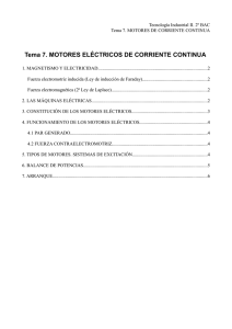 Tema 7. MOTORES ELÉCTRICOS DE CORRIENTE CONTINUA