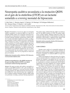 Neuropatía auditiva secundaria a la mutación Q829X en el gen de