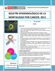 BOLETÍN EPIDEMIOLÓGICO DE LA MORTALIDAD POR CANCER