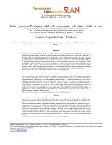 Estar + gerundio: Paradigma verbal en la recuperación de la afasia