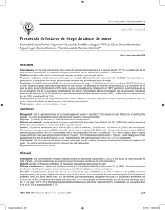Frecuencia de factores de riesgo de cáncer de mama