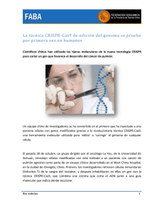 La técnica CRISPR-Cas9 de edición del genoma se prueba