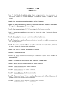 17 GRAMÁTICA ÁRABE PROGRAMA Tema 1º.