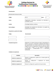 Denominación: Administración de bases de datos Código: J62.11