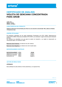 certificado de analisis violeta de genciana concentrada para gram