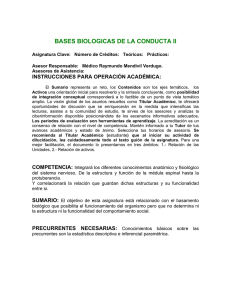 BASES BIOLOGICAS DE LA CONDUCTA II