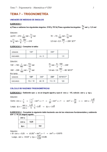 Ejercicios resueltos trigonometría