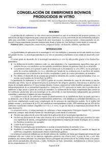 Congelación de embriones bovinos producidos in vitro