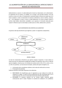 Hábitos de alimentación en la adolescencia