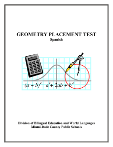 geometry placement test - Bilingual Education and World Languages