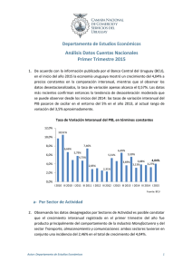 An&aacute;lisis Datos Cuentas Nacionales Primer Trimestre 2015