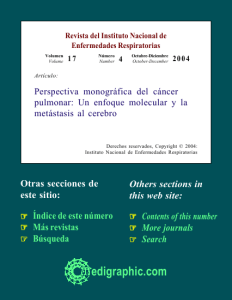 Perspectiva monográfica del cáncer pulmonar: Un