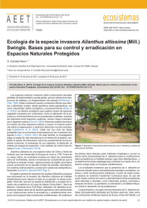 Ecología de la especie invasora Ailanthus altissima (Mill.) Swingle