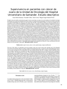 Supervivencia en pacientes con cáncer de ovario de la Unidad de
