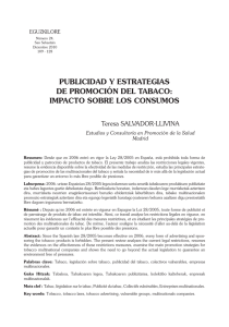 Publicidad y estrategias de Promoción del tabaco: imPacto sobre