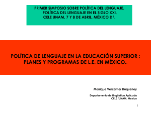 Presentación de PowerPoint - Coordinación de Lenguas