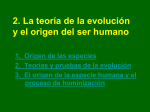 2.La teoría de la evolución y el origen del ser humano