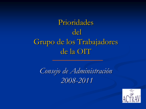 PRIORIDADES DEL GRUPO DE TRABAJADORES 2009