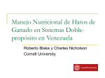 Nutritional Management of Venezuelan Dual