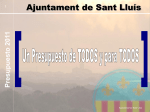 Presupuesto 2011 - Ajuntament de Sant Lluis
