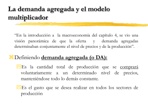 La demanda agregada Modelo básico del multiplicador