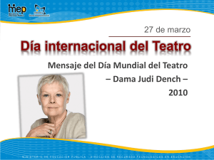 Mensaje D&iacute;a Mundial del Teatro
