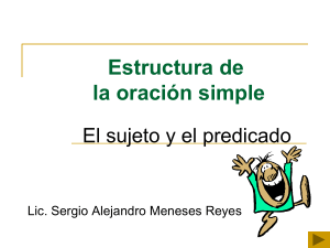 ESTRUCTURA DE UNA ORACIÓN CLASE No. 1