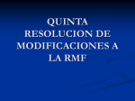 QUINTA RESOLUCION DE MODIFICACIONES A LA RMF