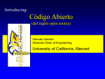 Código abierto - School of Engineering, UC Merced