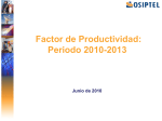 Factor de Productividad: Periodo 2010-2013