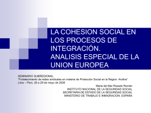 La Cohesión Social en los Procesos de Integración. Análisis