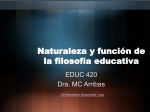 Naturaleza y función de la filosofía educativa