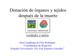 Donación de órganos y tejidos después de la muerte