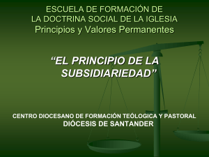 El principio de la subsidiariedad - Centro Diocesano de Formación