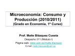 Teoría Microeconómica I (Licenciatura en Economía, 2º Curso)
