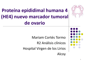 Proteína epididimal humana 4 (HE4) nuevo marcador tumoral de