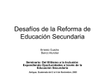 Desafios de Reforma de Educacion Secundaria