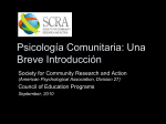 Community Psychology: A Brief Introduction