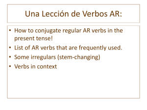 Una Lección de Verbos AR: - Español con Señor Sheets