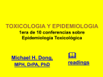 TOXICOLOGIA Y EPIDEMIOLOGIA 1era de 10 conferencias sobre