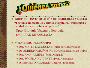 Factores ambientales y cultivos vegetales. Producción y calidad de