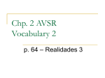 Chp. 2 AVSR Vocabulary 2