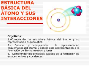estructura basica del atomo y sus interacciones