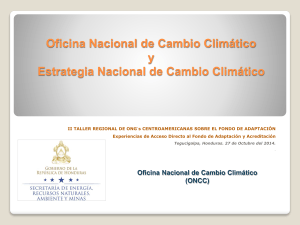 Estrategia Nacional de cambio climático, proyectos en ejecución