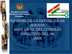 República de Bolivia Ministerio de Desarrollo Sostenible