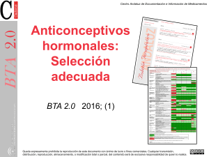 Anticonceptivos hormonales: Selección adecuada