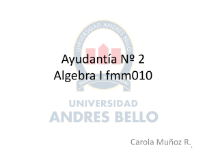 Ayudantía Nº 2 Algebra I fmm010