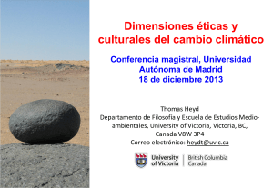 CULTURA, ÉTICA Y CAMBIO CLIMÁTICO, por Thomas Heyd