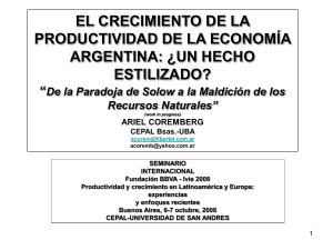 EL CRECIMIENTO DE LA PRODUCTIVIDAD DE LA ECONOMÍA