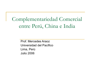 Complementariedad Comercial entre Perú, China e India